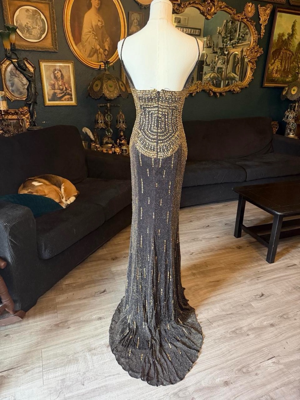 Y2K Cache Beaded Sequin Maxi Gown - Picture 5 of 10